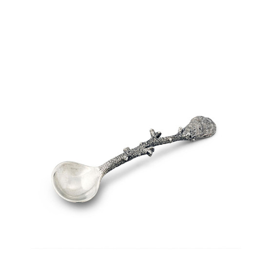 Small Solid Pewter Ocean Coral Ladle, Sauce, Serving Spoon