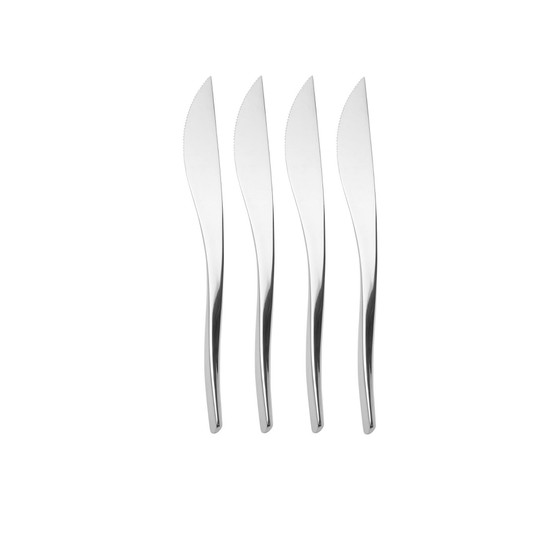 Nambe Anna Stainless Steak Knives, Set of 4