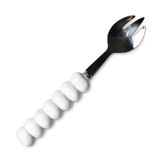 by Laura Johnson Signature White Knob Serving Fork