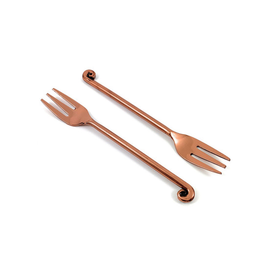 Treble Note Appetizer Copper Finish Forks - Set of 6