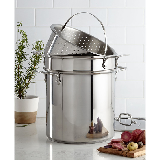 Stainless Steel 12 Qt. Covered Multi Pot with Pasta & Steamer Inserts