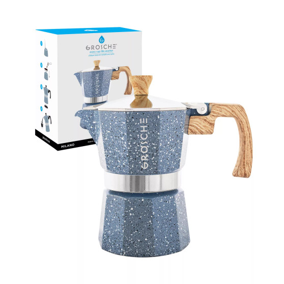 MILANO Stone Stovetop Espresso Maker Moka Pot 3 Cup, 5 Oz