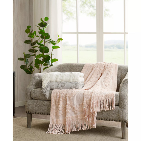 Chloe Tufted Cotton Chenille Throw, 50" x  60"
