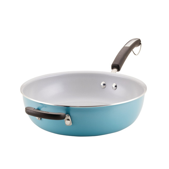 Ceramic Nonstick 12.5" Deep Frying Pan with Helper Handle