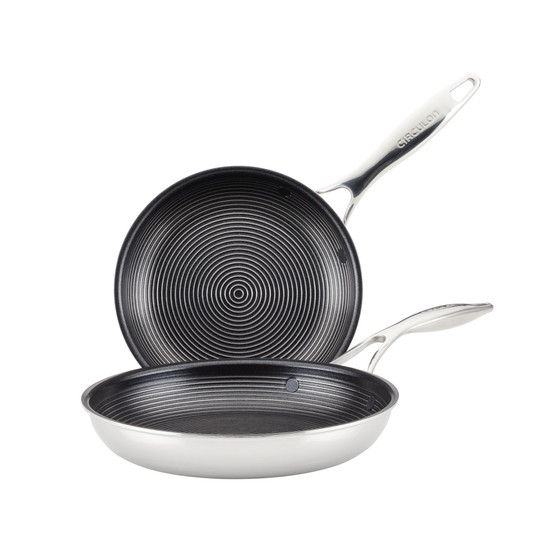 SteelShield C-Series Tri-Ply Clad Nonstick Frying Pan Set, 2-Piece, Silver