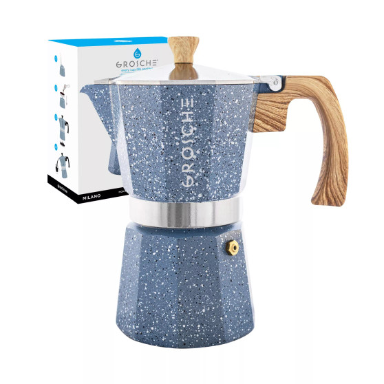 MILANO Stone Stovetop Espresso Maker Moka Pot 12 Cup, 23.6 Oz