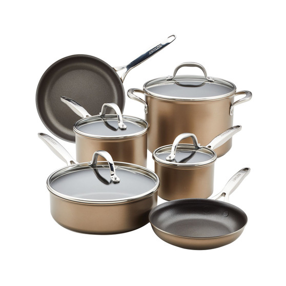 Ascend Hard Anodized Nonstick Cookware Set, 10 Piece