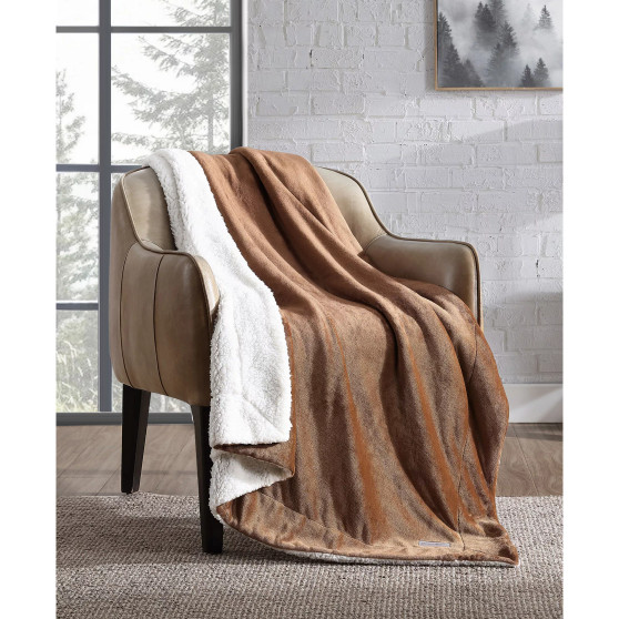Signature Solid Ultra Soft Plush Fleece Reversible Throw, 60" X 50"