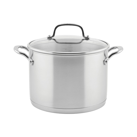 3-Ply Base Stainless Steel 8 Quart Induction Stockpot with Lid