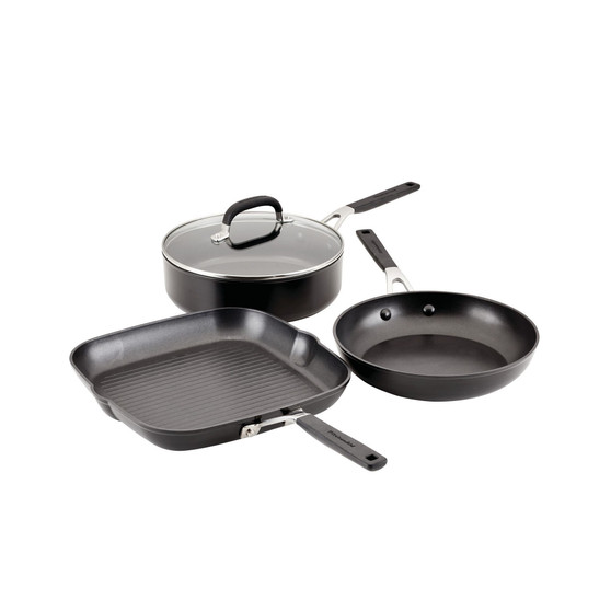 Hard Anodized Nonstick 4-Piece Cookware Pots and Pans Set