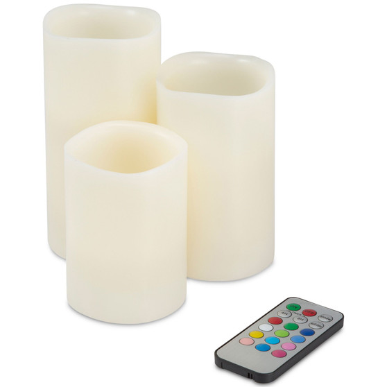 4-Pc. Color Changing Flameless LED Candles Set & Remote Control