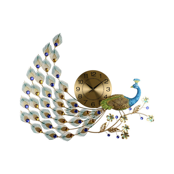Glorious Peacock Wall Clock