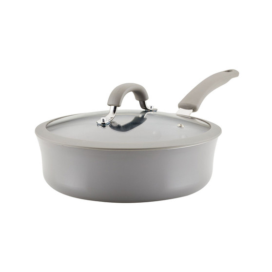 Cook + Create Aluminum Nonstick Saute Pan with Lid, 3 Quart