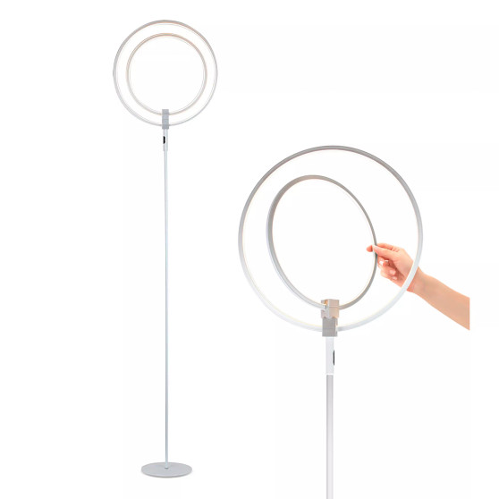 Eclipse LED Modern Torchiere Floor Lamp with Adjustable Rings