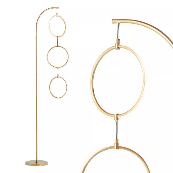 Nova LED RGB Floor Lamp - Color Changing 3 Ring-Style Light Pendants