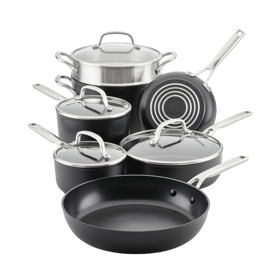 Hard-Anodized Aluminum Nonstick 11-Pc. Cookware Set
