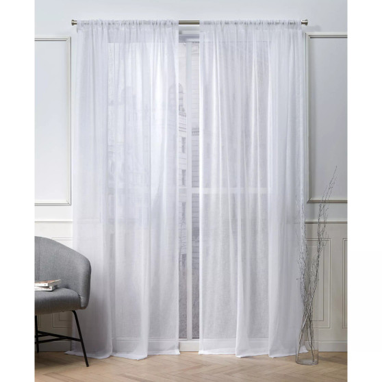 Nicole Miller Belfry Sheer Rod Pocket Top 50" X 84" Curtain Panel Pair