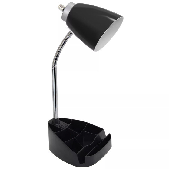 Limelight's Gooseneck Organizer Desk Lamp with iPad Tablet Stand Book Holder and Charging Outlet