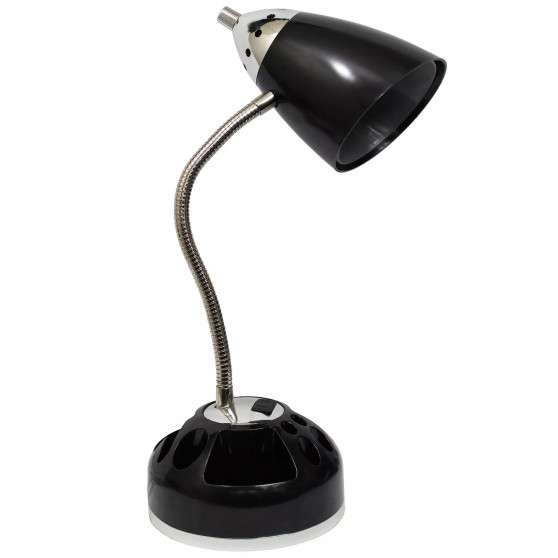 Limelight's Flossy Organizer Desk Lamp with Charging Outlet Lazy Susan Base