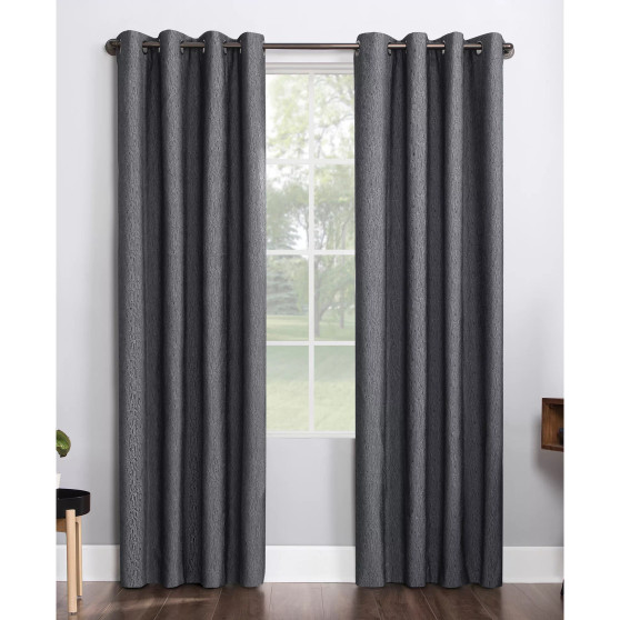Noir 52" x 84" Textured Thermal Blackout Curtain Panel