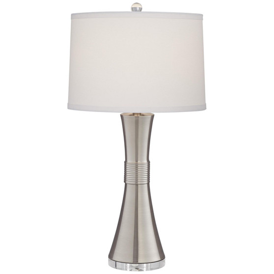Brushed Nickel and Crystal Table Lamp