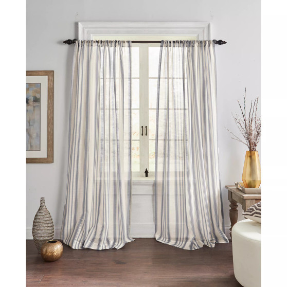 Hampton Stripe Sheer Window Curtain