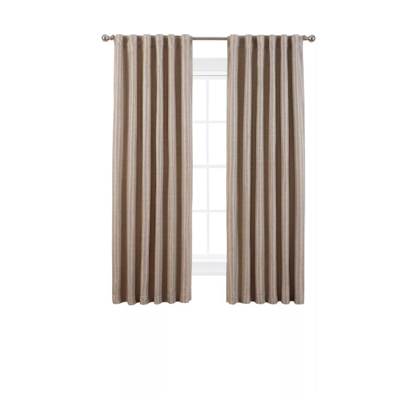 Robin Thermal Woven Room Darkening Back Tab Window Curtain Panel Set, 52" x 84"