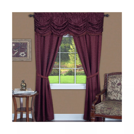 Panache 5 Piece Window Curtain Set, 55x63