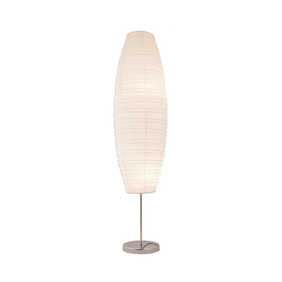 Diploma Chrome Floor Lamp With Paper Shade (1-Pack)