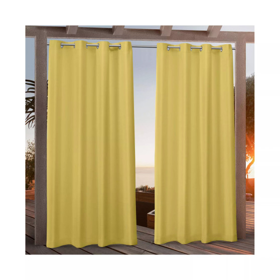 Nicole Miller Canvas Indoor/Outdoor Grommet Top 54" X 84" Curtain Panel Pair