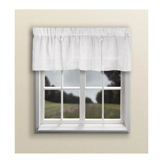 Shannon 2 Pleat Button Curtain Valance 52"W x 15"L