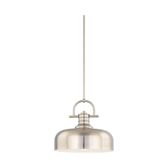 1-Light Integrated LED Downrod Bowl Pendant