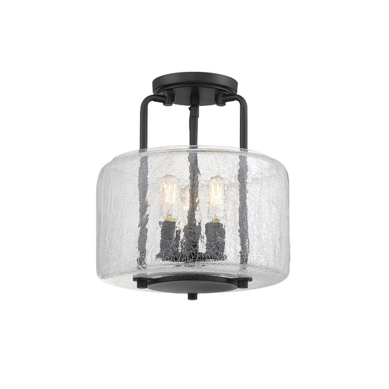 Avalon 3-Light Semi-Flush Ceiling Light in Black