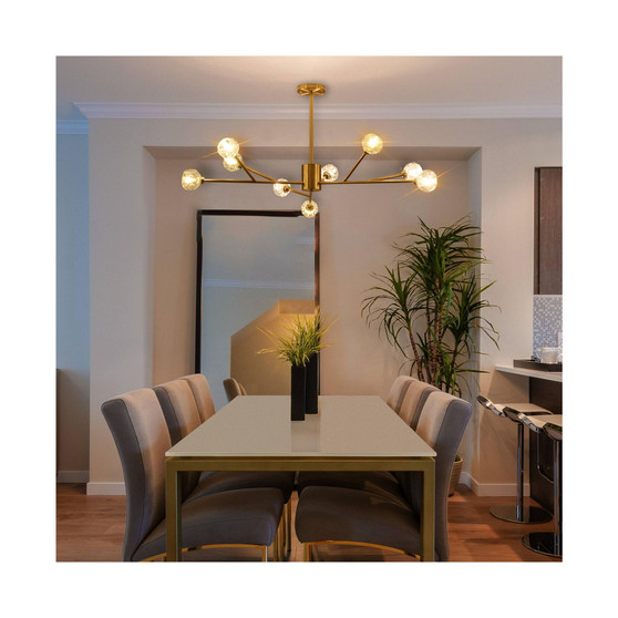 Modern American chandelier golden iron -9 bulb