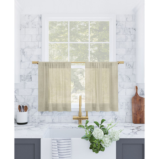 Slub Textured Cafe Curtain Pair, 56" x 24"