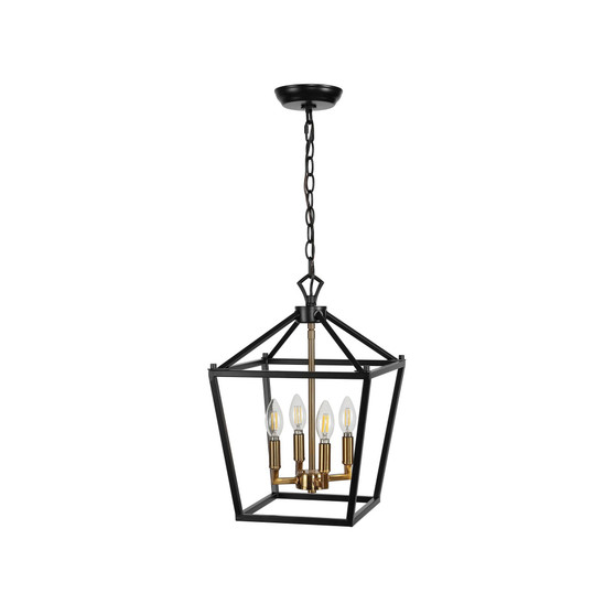 Pagoda 4-Bulb Lantern Metal LED Pendant