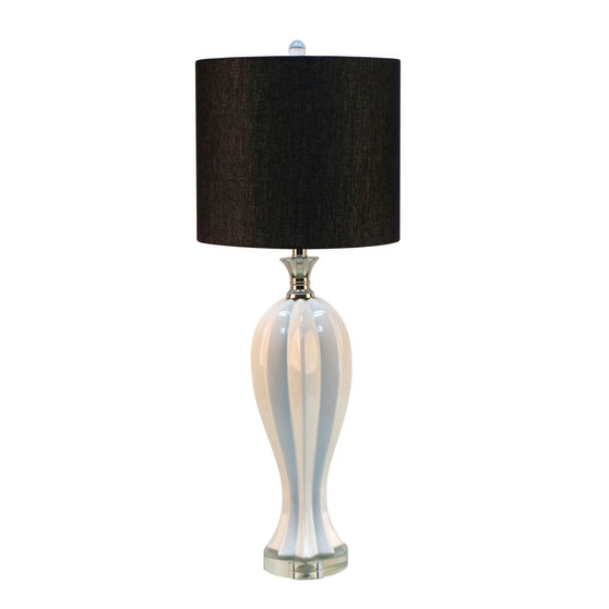 Ceramic Table Lamp with Crystal Base