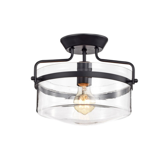 Merwin 12.6" 1-Light Indoor Semi-Flush Mount Chandelier with Light Kit