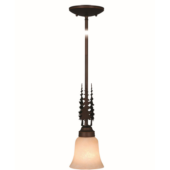 Yosemite Mini Rustic Tree Amber Glass Bell Pendant Light