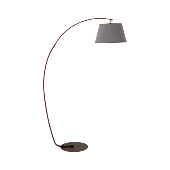 Arc Floor Lamp, Modern Standing Lamp w/ Foot Switch & Metal Base, Grey