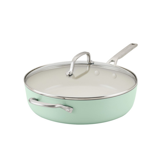 Hard Anodized Ceramic Nonstick 5 Quart Saute Pan with Lid