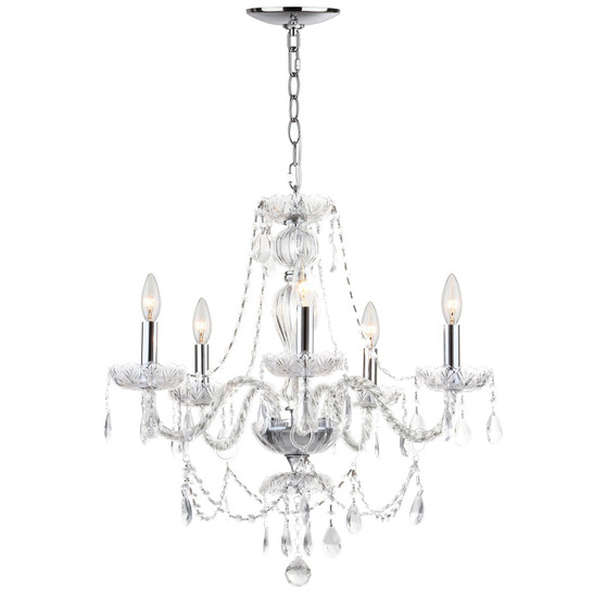 Jingle 5 Light 22.5"D Adjustable Chandelier