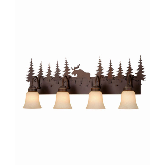 Yellowstone 4 Light Rustic Moose Vanity Light