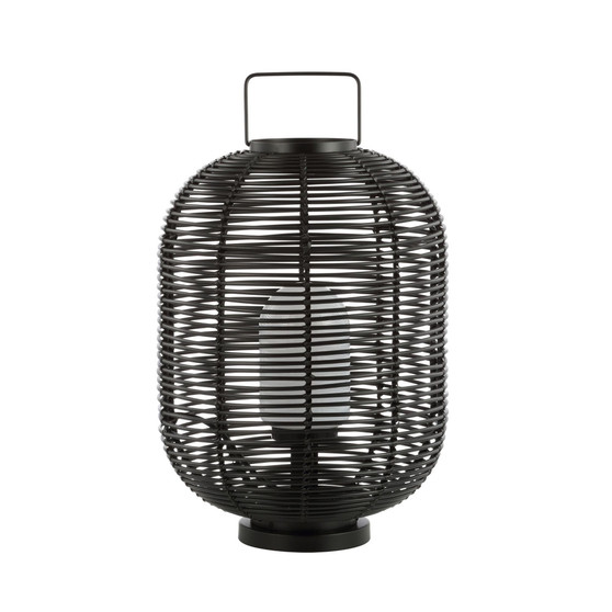 Kandella 26.7" Outdoor Woven Oval Asian LED Lantern