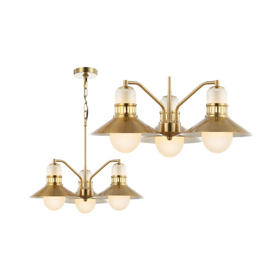 Colin 3-Light Adjustable Retro Hurricane LED Chandelier