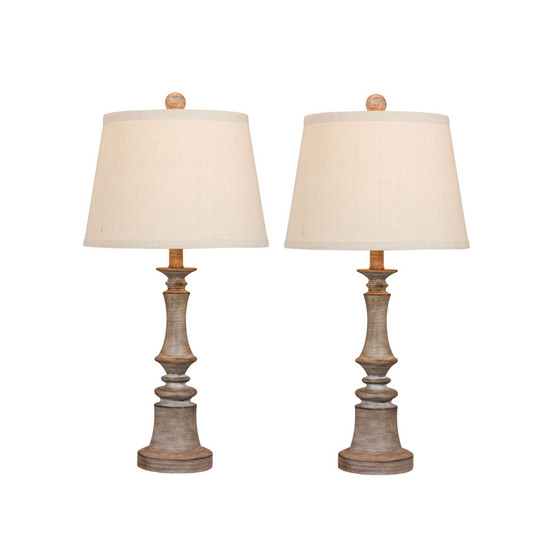 Candlestick Resin Table Lamps, Set of 2