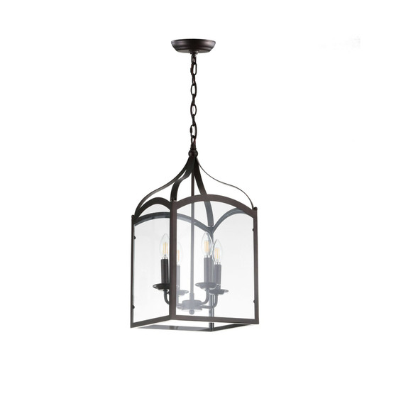 Ruth 4-Light Lantern Metal, Glass Led Pendant