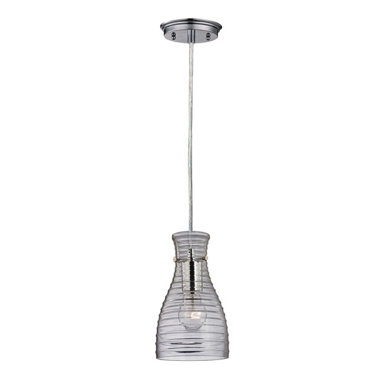 Strata 1 Light Mini Pendant in Polished Chrome and Clear Glass