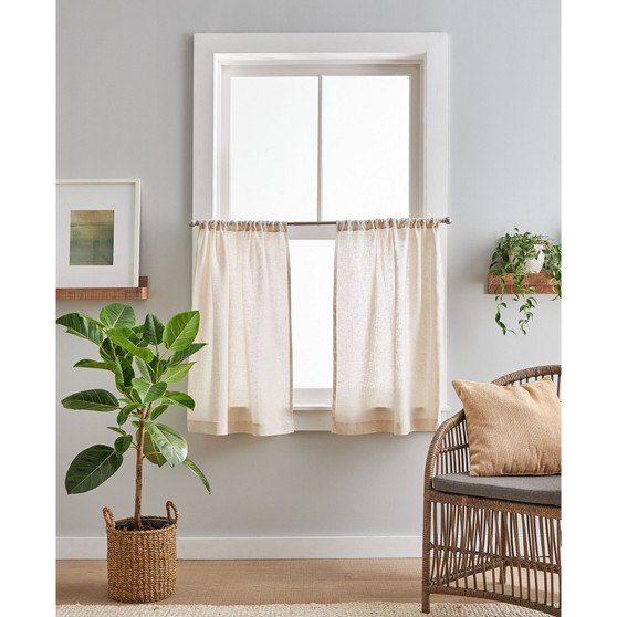 100% Linen 2-Piece Tier Set, 30" x 36"