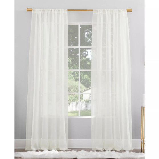 Mallory Voile Sheer Rod Pocket Curtain Panel, 108" x 60"